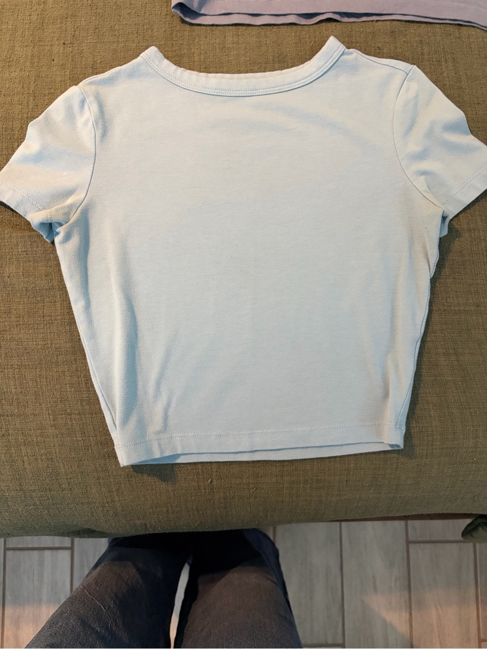 wild fable Light Blue Cropped Crewneck Tee